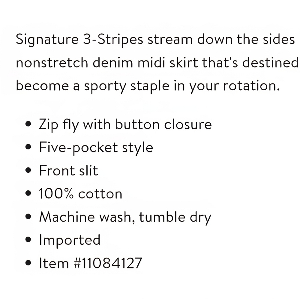 Adidas Denim Midi Skirt - Size 12 - Picture 9 of 9